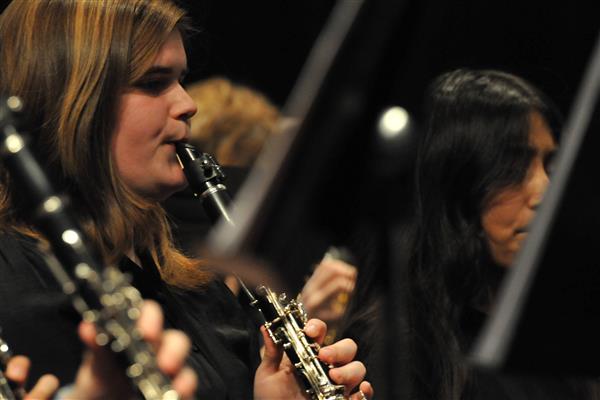 Students performing at the 2023-2024 All County Band Concert